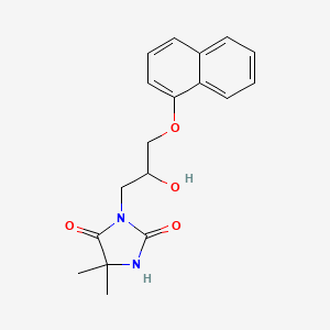 molecular formula C18H20N2O4 B5242052 3-{2-Hydroxy-3-[(naphthalen-1-yl)oxy]propyl}-5,5-dimethylimidazolidine-2,4-dione CAS No. 5746-51-0