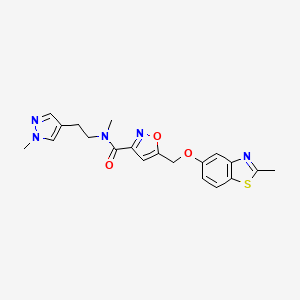 N-methyl-5-{[(2-methyl-1,3-benzothiazol-5-yl)oxy]methyl}-N-[2-(1-methyl-1H-pyrazol-4-yl)ethyl]-3-isoxazolecarboxamide