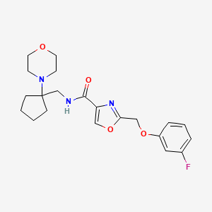 2-[(3-fluorophenoxy)methyl]-N-{[1-(4-morpholinyl)cyclopentyl]methyl}-1,3-oxazole-4-carboxamide