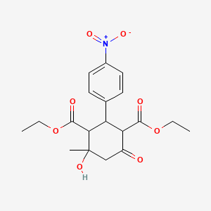 Diethyl 4-hydroxy-4-methyl-2-(4-nitrophenyl)-6-oxocyclohexane-1,3-dicarboxylate