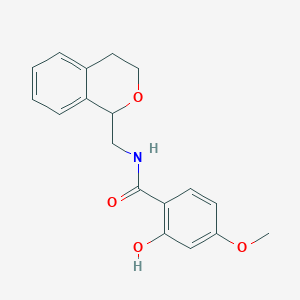 molecular formula C18H19NO4 B5242142 N-(3,4-dihydro-1H-isochromen-1-ylmethyl)-2-hydroxy-4-methoxybenzamide 