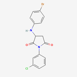 molecular formula C16H12BrClN2O2 B5242157 3-[(4-Bromophenyl)amino]-1-(3-chlorophenyl)pyrrolidine-2,5-dione 