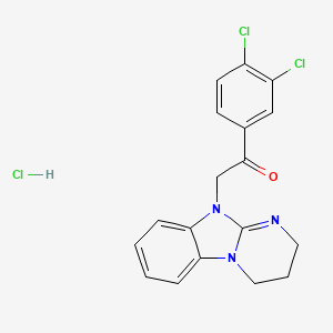 molecular formula C18H16Cl3N3O B5242163 1-(3,4-dichlorophenyl)-2-(3,4-dihydro-2H-pyrimido[1,2-a]benzimidazol-10-yl)ethanone;hydrochloride 