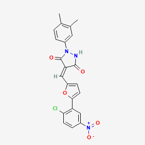 4-{[5-(2-chloro-5-nitrophenyl)-2-furyl]methylene}-1-(3,4-dimethylphenyl)-3,5-pyrazolidinedione