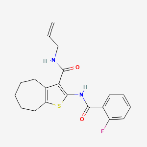 2-(2-FLUOROBENZAMIDO)-N-(PROP-2-EN-1-YL)-4H,5H,6H,7H,8H-CYCLOHEPTA[B]THIOPHENE-3-CARBOXAMIDE