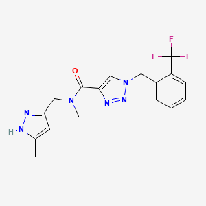 molecular formula C17H17F3N6O B5242196 N-methyl-N-[(5-methyl-1H-pyrazol-3-yl)methyl]-1-[2-(trifluoromethyl)benzyl]-1H-1,2,3-triazole-4-carboxamide 