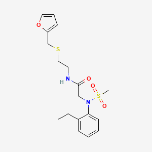 molecular formula C18H24N2O4S2 B5242203 N~2~-(2-ethylphenyl)-N~1~-{2-[(2-furylmethyl)thio]ethyl}-N~2~-(methylsulfonyl)glycinamide 