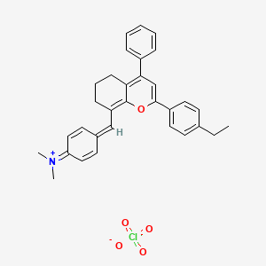 [4-[[2-(4-ethylphenyl)-4-phenyl-6,7-dihydro-5H-chromen-8-yl]methylidene]cyclohexa-2,5-dien-1-ylidene]-dimethylazanium;perchlorate