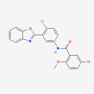 molecular formula C21H14BrClN2O3 B5242259 N-[3-(1,3-benzoxazol-2-yl)-4-chlorophenyl]-5-bromo-2-methoxybenzamide 