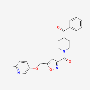 molecular formula C23H23N3O4 B5242274 {1-[(5-{[(6-methyl-3-pyridinyl)oxy]methyl}-3-isoxazolyl)carbonyl]-4-piperidinyl}(phenyl)methanone 