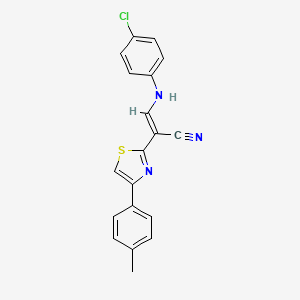 molecular formula C19H14ClN3S B5242279 (E)-3-(4-chloroanilino)-2-[4-(4-methylphenyl)-1,3-thiazol-2-yl]prop-2-enenitrile 