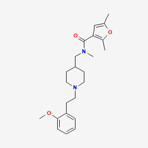 molecular formula C23H32N2O3 B5242293 N-({1-[2-(2-methoxyphenyl)ethyl]-4-piperidinyl}methyl)-N,2,5-trimethyl-3-furamide 