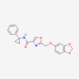 molecular formula C21H18N2O5 B5242301 2-[(1,3-benzodioxol-5-yloxy)methyl]-N-(1-phenylcyclopropyl)-1,3-oxazole-4-carboxamide 