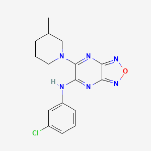 molecular formula C16H17ClN6O B5242326 N-(3-chlorophenyl)-5-(3-methylpiperidin-1-yl)-[1,2,5]oxadiazolo[3,4-b]pyrazin-6-amine 