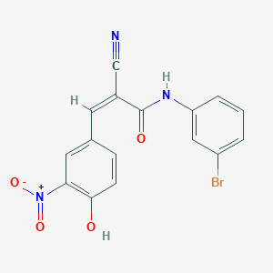 (Z)-N-(3-bromophenyl)-2-cyano-3-(4-hydroxy-3-nitrophenyl)prop-2-enamide