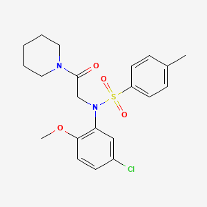 N-(5-chloro-2-methoxyphenyl)-4-methyl-N-[2-oxo-2-(1-piperidinyl)ethyl]benzenesulfonamide