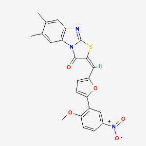 2-{[5-(2-methoxy-5-nitrophenyl)-2-furyl]methylene}-6,7-dimethyl[1,3]thiazolo[3,2-a]benzimidazol-3(2H)-one