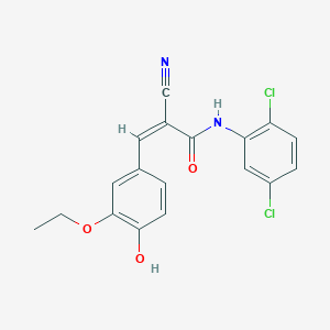 molecular formula C18H14Cl2N2O3 B5242426 (Z)-2-cyano-N-(2,5-dichlorophenyl)-3-(3-ethoxy-4-hydroxyphenyl)prop-2-enamide 