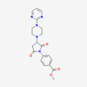 molecular formula C20H21N5O4 B5242445 Methyl 4-{2,5-dioxo-3-[4-(pyrimidin-2-yl)piperazin-1-yl]pyrrolidin-1-yl}benzoate 