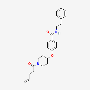 4-{[1-(4-pentenoyl)-4-piperidinyl]oxy}-N-(2-phenylethyl)benzamide