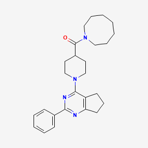 molecular formula C26H34N4O B5242490 4-[4-(1-azocanylcarbonyl)-1-piperidinyl]-2-phenyl-6,7-dihydro-5H-cyclopenta[d]pyrimidine 