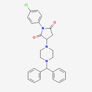 molecular formula C27H26ClN3O2 B5242494 1-(4-chlorophenyl)-3-[4-(diphenylmethyl)piperazin-1-yl]pyrrolidine-2,5-dione 