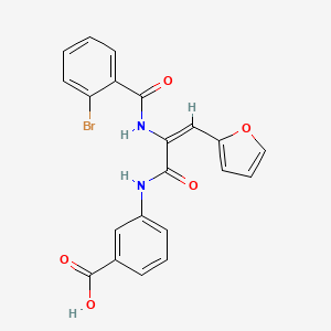 3-[[(E)-2-[(2-bromobenzoyl)amino]-3-(furan-2-yl)prop-2-enoyl]amino]benzoic acid