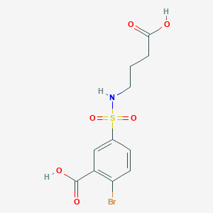 molecular formula C11H12BrNO6S B5242517 2-bromo-5-(3-carboxypropylsulfamoyl)benzoic acid 