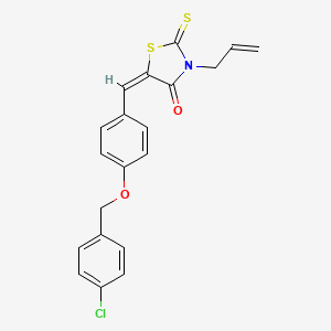 molecular formula C20H16ClNO2S2 B5242522 3-allyl-5-{4-[(4-chlorobenzyl)oxy]benzylidene}-2-thioxo-1,3-thiazolidin-4-one 