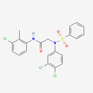 molecular formula C21H17Cl3N2O3S B5242554 N~1~-(3-chloro-2-methylphenyl)-N~2~-(3,4-dichlorophenyl)-N~2~-(phenylsulfonyl)glycinamide 