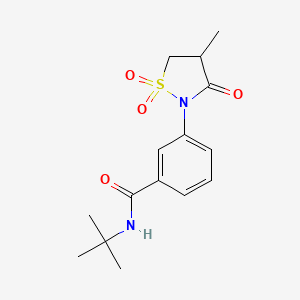 molecular formula C15H20N2O4S B5242561 N-(tert-butyl)-3-(4-methyl-1,1-dioxido-3-oxo-2-isothiazolidinyl)benzamide 