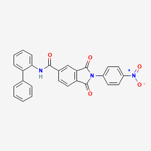 molecular formula C27H17N3O5 B5242575 N-2-biphenylyl-2-(4-nitrophenyl)-1,3-dioxo-5-isoindolinecarboxamide 