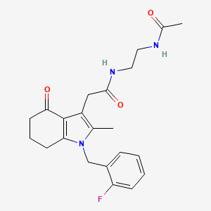 N-[2-(acetylamino)ethyl]-2-[1-(2-fluorobenzyl)-2-methyl-4-oxo-4,5,6,7-tetrahydro-1H-indol-3-yl]acetamide