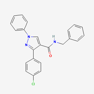 molecular formula C23H18ClN3O B5242603 N-benzyl-3-(4-chlorophenyl)-1-phenylpyrazole-4-carboxamide 