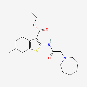 Ethyl 2-[[2-(azepan-1-yl)acetyl]amino]-6-methyl-4,5,6,7-tetrahydro-1-benzothiophene-3-carboxylate