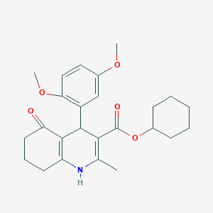 molecular formula C25H31NO5 B5242636 Cyclohexyl 4-(2,5-dimethoxyphenyl)-2-methyl-5-oxo-1,4,5,6,7,8-hexahydroquinoline-3-carboxylate 