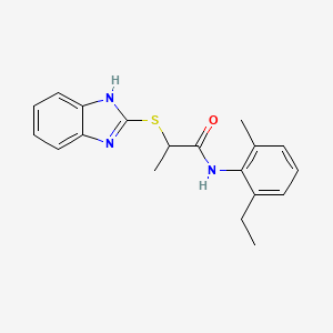 molecular formula C19H21N3OS B5242642 2-(1H-benzimidazol-2-ylthio)-N-(2-ethyl-6-methylphenyl)propanamide 