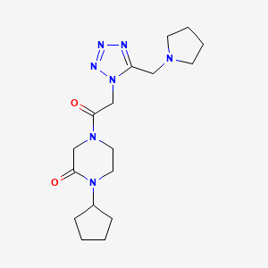 molecular formula C17H27N7O2 B5242660 1-cyclopentyl-4-{[5-(1-pyrrolidinylmethyl)-1H-tetrazol-1-yl]acetyl}-2-piperazinone 