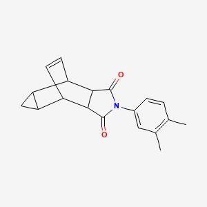 molecular formula C19H19NO2 B5242664 4-(3,4-dimethylphenyl)-4-azatetracyclo[5.3.2.0~2,6~.0~8,10~]dodec-11-ene-3,5-dione 