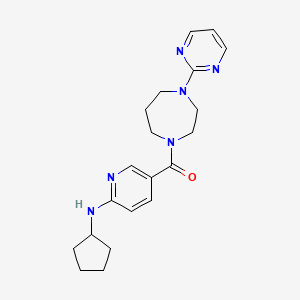 molecular formula C20H26N6O B5242704 N-cyclopentyl-5-{[4-(2-pyrimidinyl)-1,4-diazepan-1-yl]carbonyl}-2-pyridinamine 