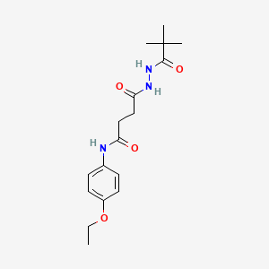 molecular formula C17H25N3O4 B5242732 4-[2-(2,2-dimethylpropanoyl)hydrazino]-N-(4-ethoxyphenyl)-4-oxobutanamide 