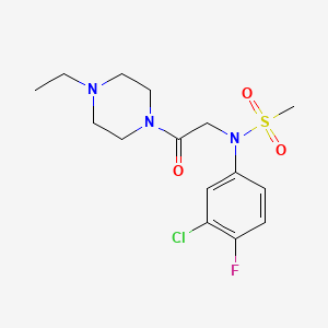molecular formula C15H21ClFN3O3S B5242759 N-(3-chloro-4-fluorophenyl)-N-[2-(4-ethyl-1-piperazinyl)-2-oxoethyl]methanesulfonamide CAS No. 5474-55-5