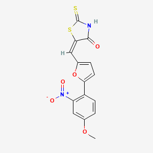 molecular formula C15H10N2O5S2 B5242803 (5E)-5-[[5-(4-methoxy-2-nitrophenyl)furan-2-yl]methylidene]-2-sulfanylidene-1,3-thiazolidin-4-one 