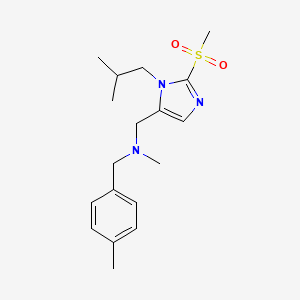 N-methyl-1-(4-methylphenyl)-N-[[3-(2-methylpropyl)-2-methylsulfonylimidazol-4-yl]methyl]methanamine