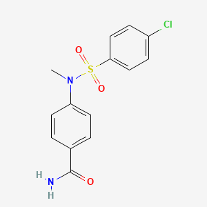 4-{[(4-Chlorophenyl)sulfonyl](methyl)amino}benzamide