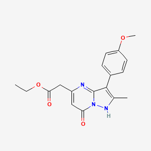 molecular formula C18H19N3O4 B5242930 ethyl [3-(4-methoxyphenyl)-2-methyl-7-oxo-4,7-dihydropyrazolo[1,5-a]pyrimidin-5-yl]acetate 