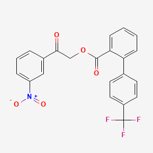 molecular formula C22H14F3NO5 B5242951 2-(3-nitrophenyl)-2-oxoethyl 4'-(trifluoromethyl)-2-biphenylcarboxylate 