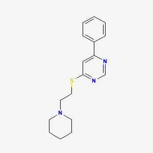 4-phenyl-6-{[2-(1-piperidinyl)ethyl]thio}pyrimidine