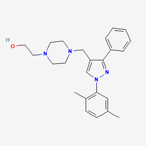 molecular formula C24H30N4O B5242965 2-(4-{[1-(2,5-dimethylphenyl)-3-phenyl-1H-pyrazol-4-yl]methyl}-1-piperazinyl)ethanol 