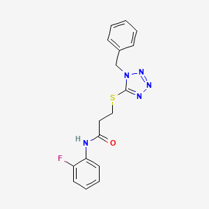 molecular formula C17H16FN5OS B5242987 3-((1-benzyl-1H-tetrazol-5-yl)thio)-N-(2-fluorophenyl)propanamide 